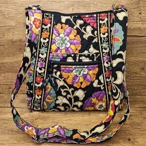 Vera Bradley Suzani Black floral hipster Crossbody purse